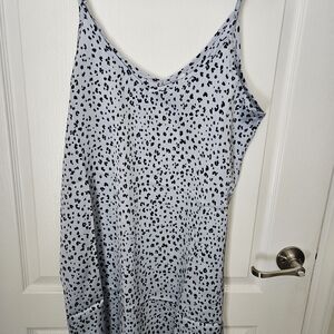 Zenana Outfitters Blue and Black Patterned Dress